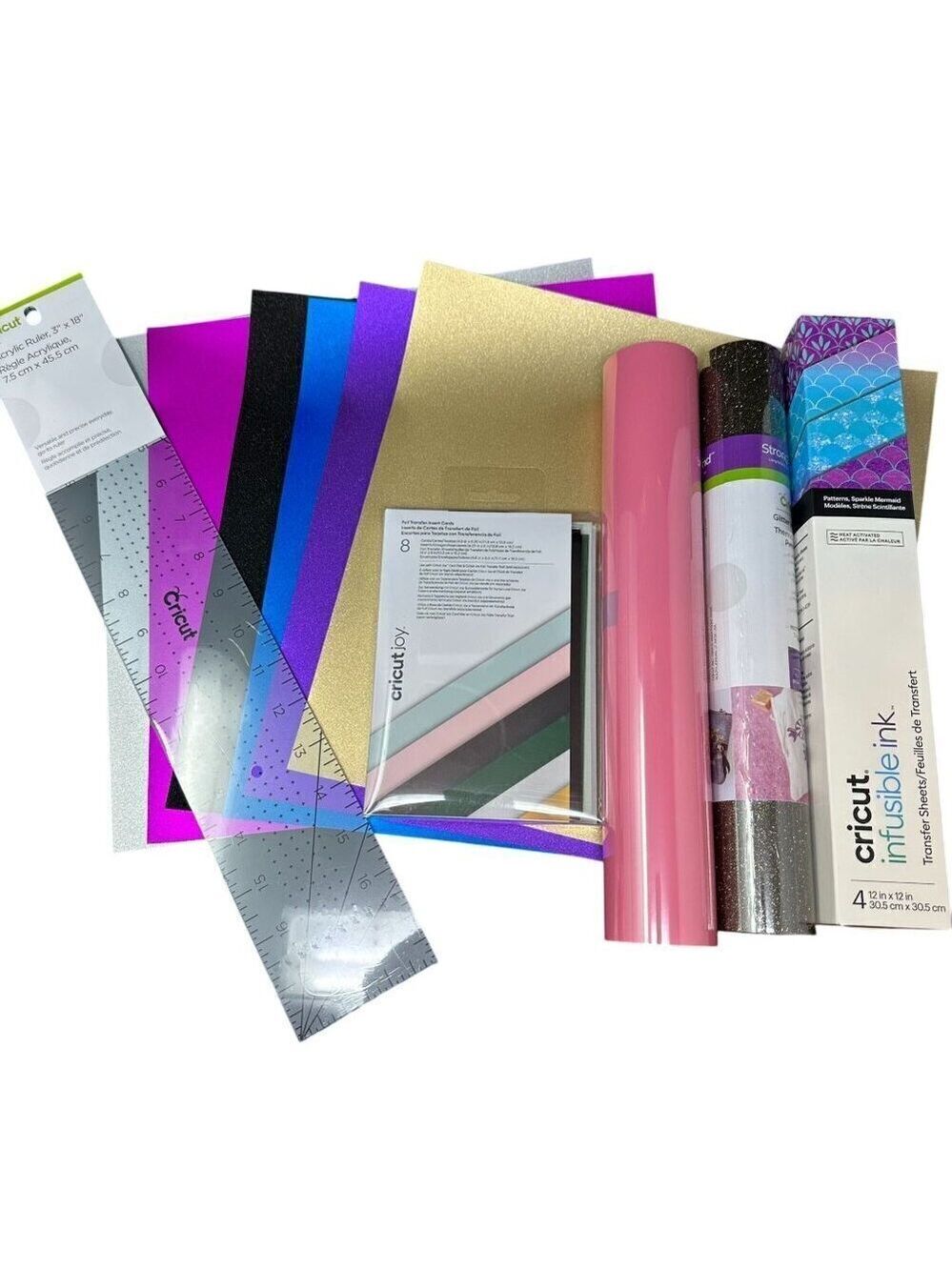 Cricut Vinyl Lot Iron On Ruler T Shirt Infusible Ink Cards  HTV Bundle Set Gift
